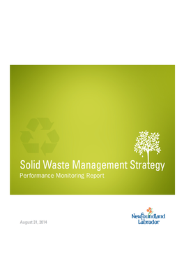 Waste Management Performance Monitoring Report (August 31, 2014)