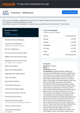 P1 Bus Time Schedule & Line Route