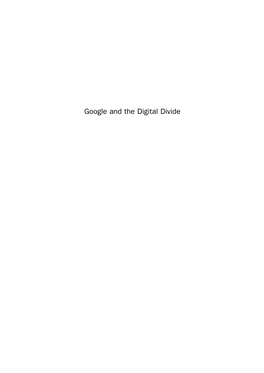 Google and the Digital Divide CHANDOS INTERNET SERIES