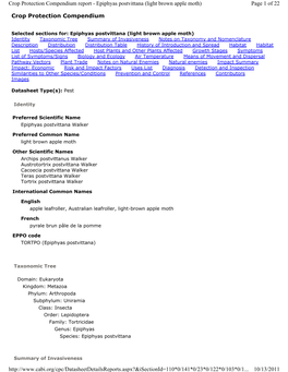 Epiphyas Postvittana (Light Brown Apple Moth) Page 1 of 22