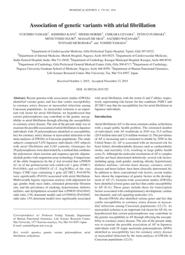 Association of Genetic Variants with Atrial Fibrillation