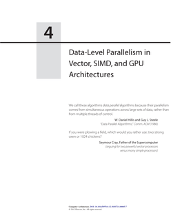 Data-Level Parallelism in Vector, SIMD, and GPU Architectures