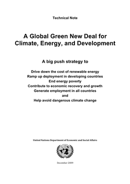 A Global Green New Deal for Climate, Energy, and Development