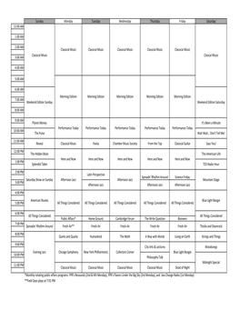 Printable Schedule