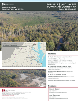 For Sale | 1,410± Acres Powhatan County, Va