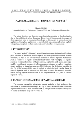 Asfalty Naturalne – Charakterystyka I Zastosowanie