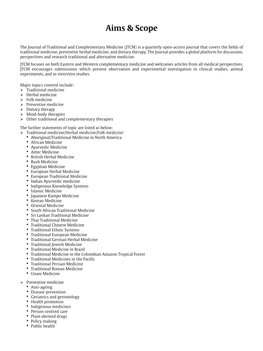 FM2- Aims & Scope