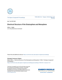 Electrical Structure of the Stratosphere and Mesophere