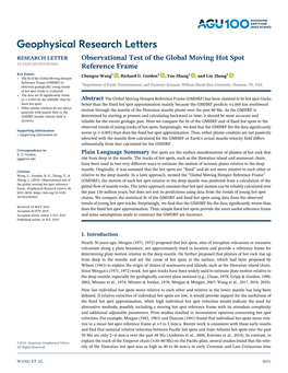 Observational Test of the Global Moving Hot Spot Reference Frame