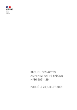 Recueil RAA N°129 Du 20 Juillet 2021