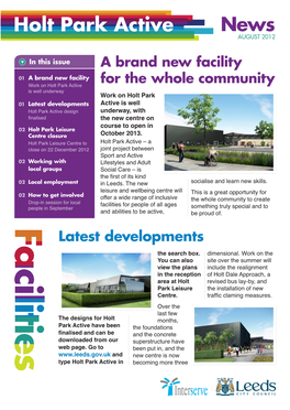 Holt Park Active News AUGUST 2012