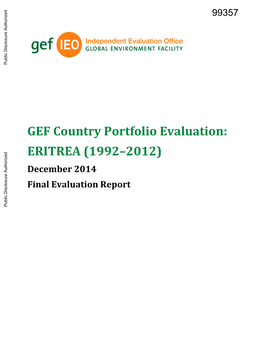 GEF Country Portfolio Evaluation: ERITREA (1992–2012) December 2014 Final Evaluation Report