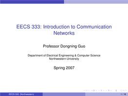 EECS 333: Introduction to Communication Networks