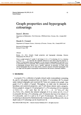 Graph Properties and Hypergraph Colourings