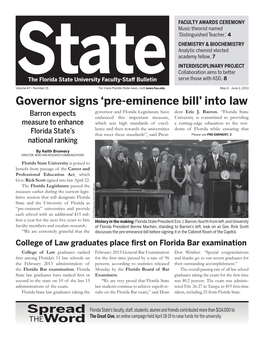 Spread Word Governor Signs 'Pre-Eminence Bill' Into