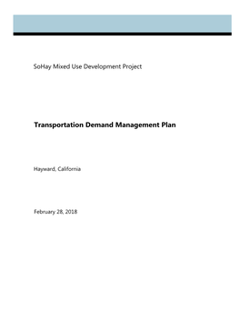 Transportation Demand Management Plan