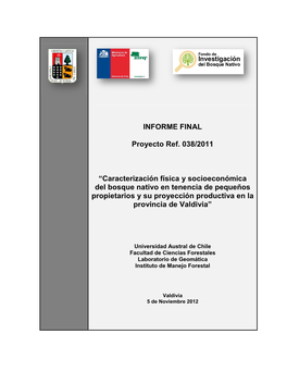 INFORME FINAL Proyecto Ref. 038/2011