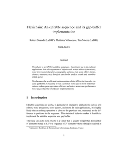 Flexichain: an Editable Sequence and Its Gap-Buffer Implementation