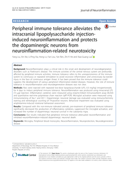 Peripheral Immune Tolerance Alleviates the Intracranial