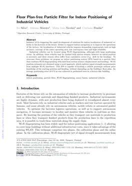 Floor Plan-Free Particle Filter for Indoor Positioning of Industrial Vehicles