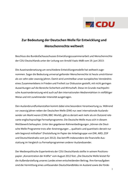 Zur Bedeutung Der Deutschen Welle Für Entwicklung Und Menschenrechte Weltweit