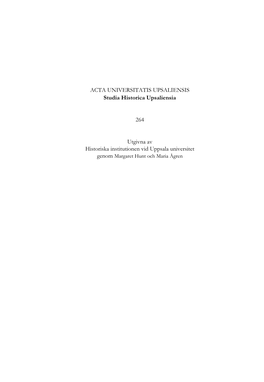 ACTA UNIVERSITATIS UPSALIENSIS Studia Historica Upsaliensia 264
