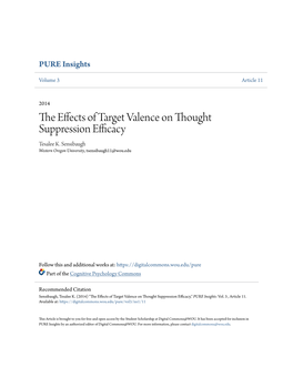 The Effects of Target Valence on Thought Suppression Efficacy," PURE Insights: Vol