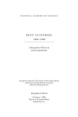 Beno Gutenberg