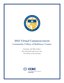 2021 Virtual Commencement Community College of Baltimore County