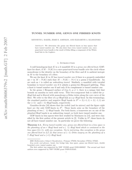 [Math.GT] 2 Feb 2007 H +) N ( and (+1)– the O L Aetne Ubroe Npriua Epoetefollowing the Prove We Particular 1.1