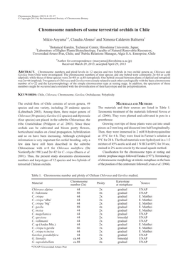 Chromosome Numbers of Some Terrestrial Orchids in Chile