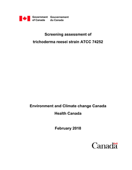 Screening Assessment of Trichoderma Reesei Strain ATCC 74252