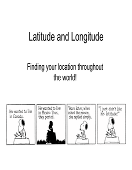 Latitude and Longitude