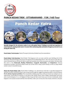 Specially Designed for the Adventure Seeker in You with Guided Nature Trekking to Provide Best Experience of Scenic Beauty &