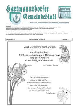 März 2015 Hartmannsdorfer Gemeindeblatt Seite 1