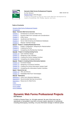 Dynamic Web Forms Professional Projects