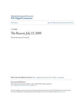 The Beacon, July 22, 2009 Florida International University