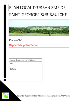 Plan Local D'urbanisme De Saint-Georges-Sur-Baulche