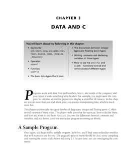 DATA and C a Sample Program