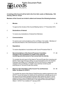 (Public Pack)Agenda Document for Council, 13/01/2016 13:30