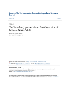 The Sounds of Japanese Noise: First Generation of Japanese Noise- MUSIC: Alarcon Jimenez--Japanese Noise 29