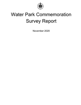 Water Park Commemoration Survey Report
