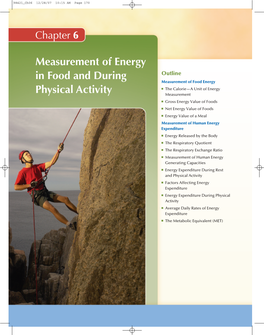 Measurement of Energy in Food and During Physical Activity 171