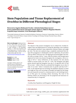 Stem Population and Tissue Replacement of Urochloa in Different Phenological Stages