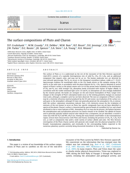 The Surface Compositions of Pluto and Charon ⇑ D.P