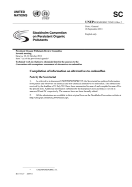 Stockholm Convention on Persistent Organic Pollutants Compilation Of