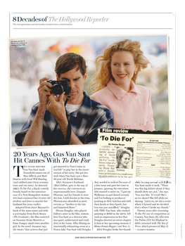 20 Years Ago, Gus Van Sant Hit Cannes with To