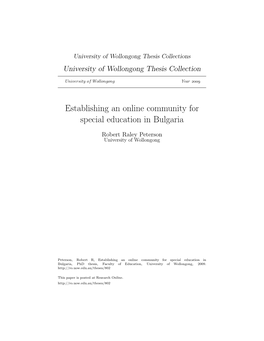 Establishing an Online Community for Special Education in Bulgaria