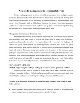 Nematode Management in Ornamental Crops