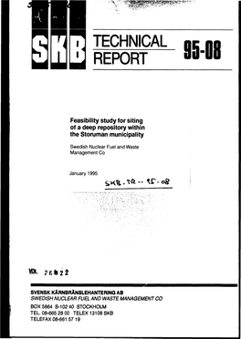 TECHNICAL REPORT 85-08 Feasibility Study For